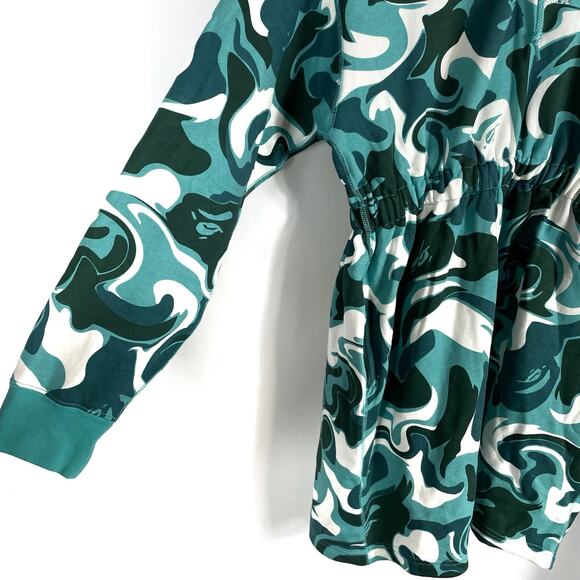 BAPE A Bathing Ape Marble Camo‎ Hoodie Shirred Waist Pullover Sz M Women’s - Picture 6 of 16